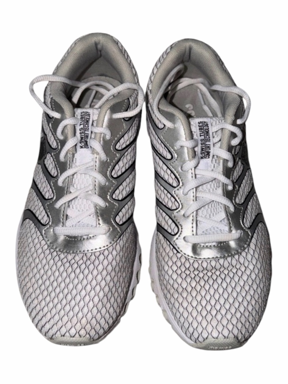 K-Swiss Tubes Women's White & Silver Athletic Shoes